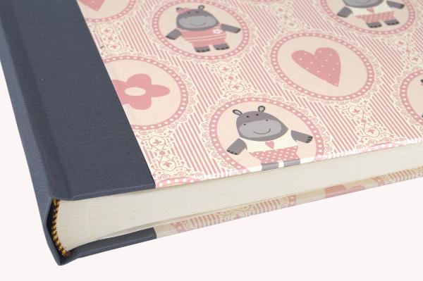 Photo album Hippo rose, album for children's photos, handmade